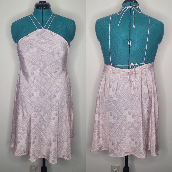 ASOS DESIGN Maternity High Neck Strappy Trapeze Mini Dress US Sz 8 UK Sz 12 POEC - Picture 1 of 8